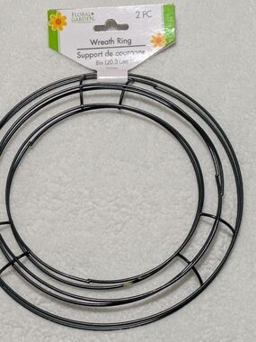 Floral Garden 2-Pack Round Metal Wire Wreath Frames - 3-Ring DIY Forms